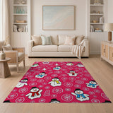 Multi-color and Patterns Playful Cartoon Snowmen Holiday Area Rug