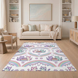 Rainbow Kittens Kids Washable Area Rug