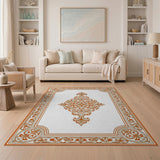 Ornate Gold Border Persian Rug