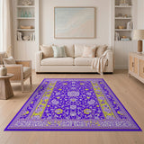 Purple Gold Floral Persian Area Rug