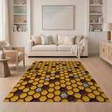 Yellow Honeycomb Beehive Area Rug