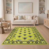 Sunny Yellow Bee Motif Area Rug