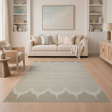 Beige Geometric Arch Woven Area Rug