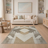 Geometric Modern Beige Neutral Area Rug