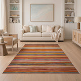 Vibrant Multi-Color Striped Southwestern Rug