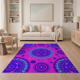 Vibrant Cosmic Mandala Area Rug