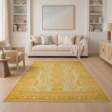 Sunlit Yellow Heritage Tribal Area Rug
