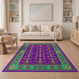 Purple Fleur-de-Lis Heritage Area Rug