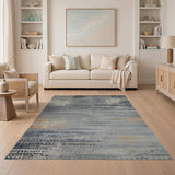 Grey Modern Grey Abstract Geometric Area Rug