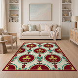 Red Teal Medallion Persian Area Rug