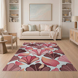 Pink Seashell Petal Coastal Rug