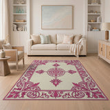 Elegant Pink Persian Medallion Traditional Persian Area Rug