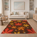 Autumn Maple Leaves Acorns Area Rug