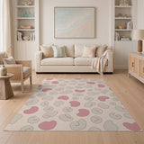 Blush Pink Organic Blob Pattern Area Rug