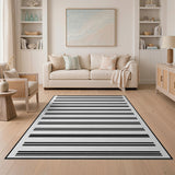 Bold Black White Striped No. 78 Area Rug