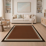 Brown Tan Multi-Border Area Rug