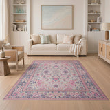 Blush Traditional Persian Blush Pink Persian Floral Area Rug