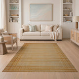 Beige Woven Geometric Border Area Rug