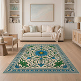 Ornate Blue Lotus Persian Area Rug