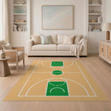 Basketball Court Wood Grain Area Rug