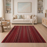 Bold Red Crocodile Scale Area Rug