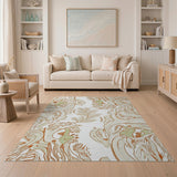 Abstract Terracotta Fern Area Rug
