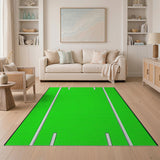Vibrant Green Field Geometric Area Rug