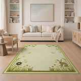 Whimsical Bunny Meadow Area Rug
