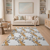 Abstract Tan Flow Area Rug