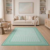 Green Green Lattice Geometric Area Rug