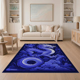 Mystical Blue Dragon Night Sky Area Rug