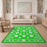 Emerald Green Shamrock Area Rug