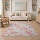 Vintage Blush Pink Rose Floral Floral Vintage Area Rug