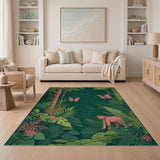 Jungle Lion Cub Area Rug with Butterflies