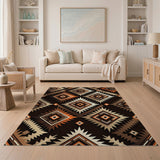 Southwestern Geometric Diamond Brown Tan Rug