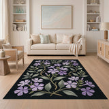 Purple Periwinkle Floral Area Rug