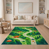 Dinosaur Forest Path Kids Area Rug