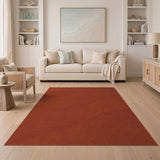 Abstract Area Wavy Terracotta Abstract Area Rug