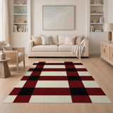 Red Black Buffalo Check Rustic Area Rug