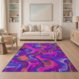 Vibrant Multi-Color Wavy Area Rug