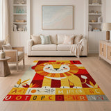 Playful Cartoon Lion ABC Alphabet Kids Rug