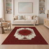 Ornate Red Starburst Persian Rug