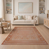 Terracotta Lattice Heritage Tribal Rug