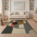 Modern Geometric Abstract Area Rug in Multi-Color