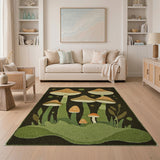 Whimsical Mushroom Cluster Boho Rug