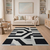Bold Geometric Black White No. 7 Area Rug