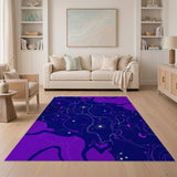 Starry Nebula Purple Abstract Area Rug