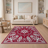 Red Intricate Red Persian Motif Area Rug