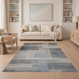 Modern Geometric Grey Block Geometric Modern Area Rug