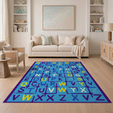 Kids Cartoon Vibrant ABC Alphabet Kids Area Rug
